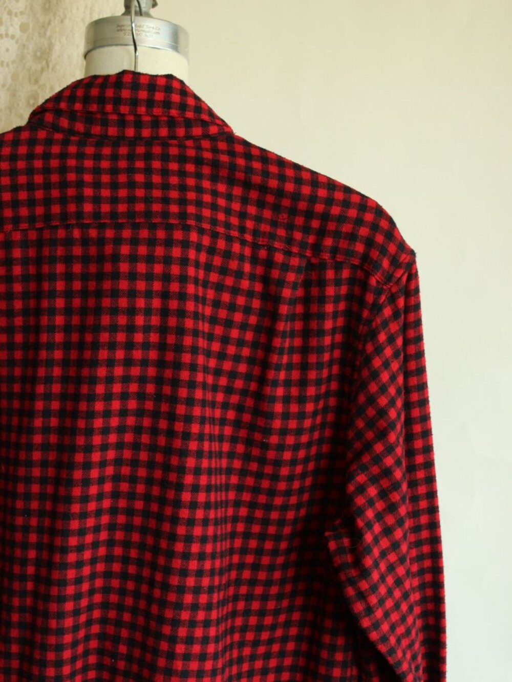 Goodfellow & Co Mens, Size L, Red & Black Plaid Button-Up Flannel Shirt - Picture 9 of 10